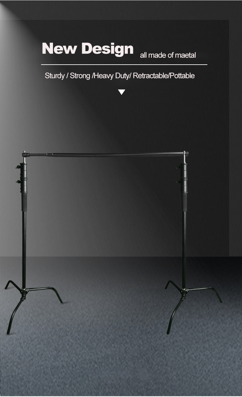 SHARP heavy duty C stand crossbar Photo Video Studio Backdrop Stand 111x10ft Adjustable Photography Muslin Background Support System Kit