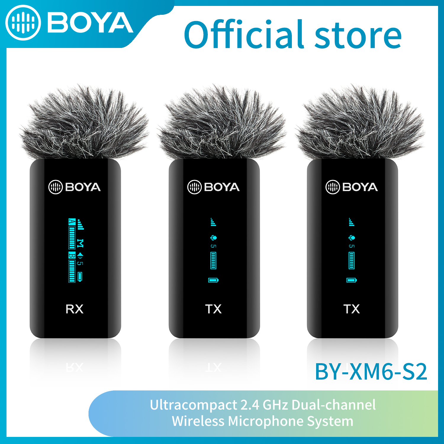 BOYA  BY-XM6 Wireless Lavalier Microphone Professional Condenser Lapel Mic System BY-XM6 for iphone PC Camera Recording Live Broadcast