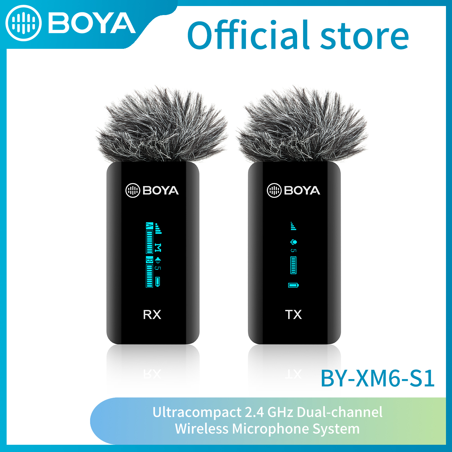 BOYA  BY-XM6 Wireless Lavalier Microphone Professional Condenser Lapel Mic System BY-XM6 for iphone PC Camera Recording Live Broadcast