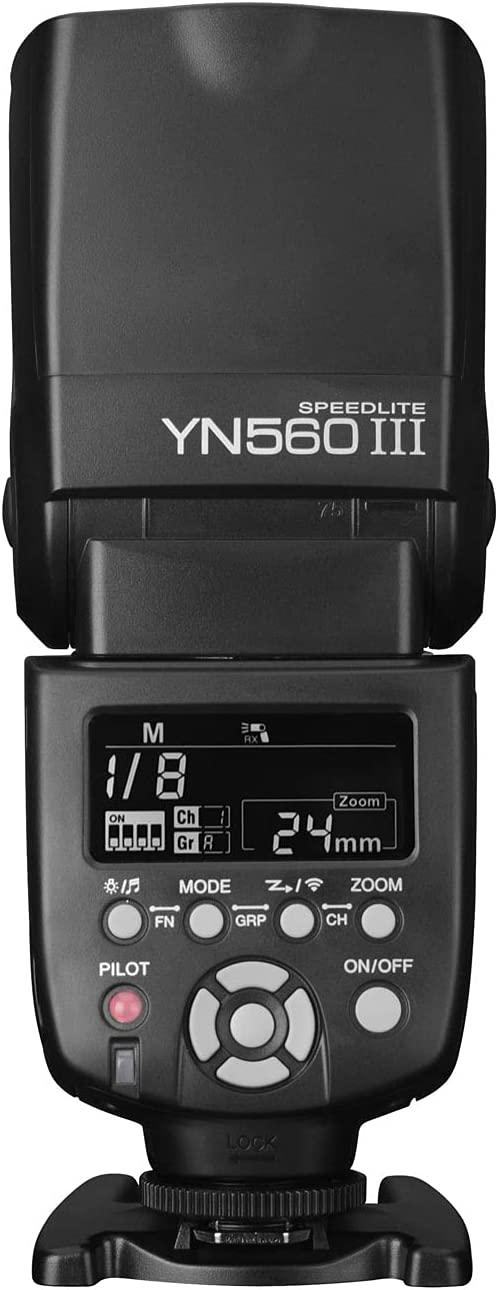 Yongnuo YN560 III Wireless Flash Speedlite, GN58 2.4G Receiver, Built-in Trigger Receiver System, Negative LCD Screen, for Canon Nikon Pentax, Compatible with RF603 II YN560-TX II T7 77D 5DIV D5600