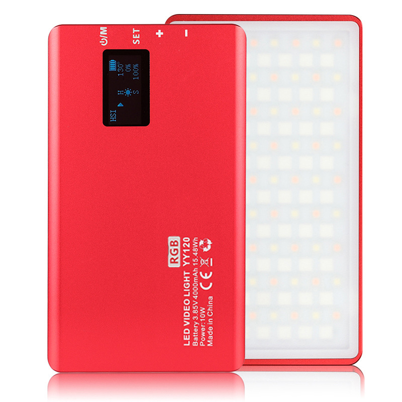 RGB Video Light, Portable LED Camera Light Panel 0-360 Full Color, CRI 95+ 2500-8500K LED Video Light, 4000mAh Rechargeable LED DSLR Lighting for Vlogging, Photography, Video Conference