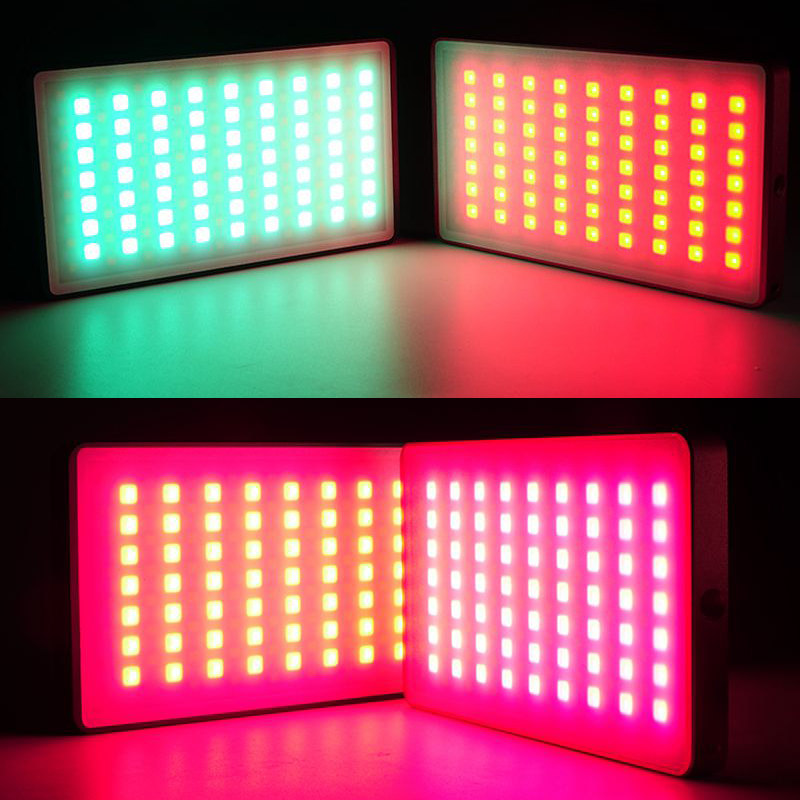 RGB Video Light, Portable LED Camera Light Panel 0-360 Full Color, CRI 95+ 2500-8500K LED Video Light, 4000mAh Rechargeable LED DSLR Lighting for Vlogging, Photography, Video Conference