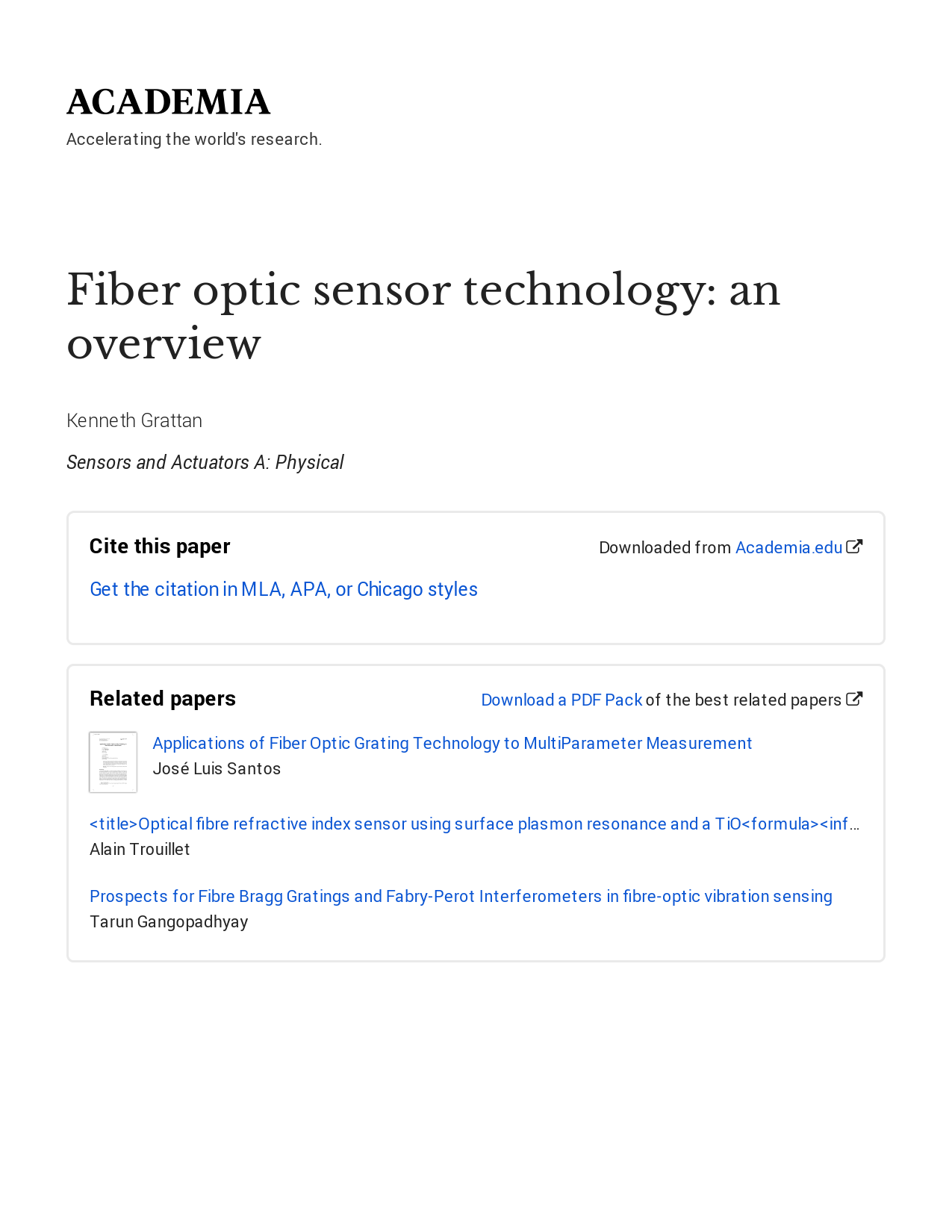 Fiber Optic Sensor Technology An Ove...