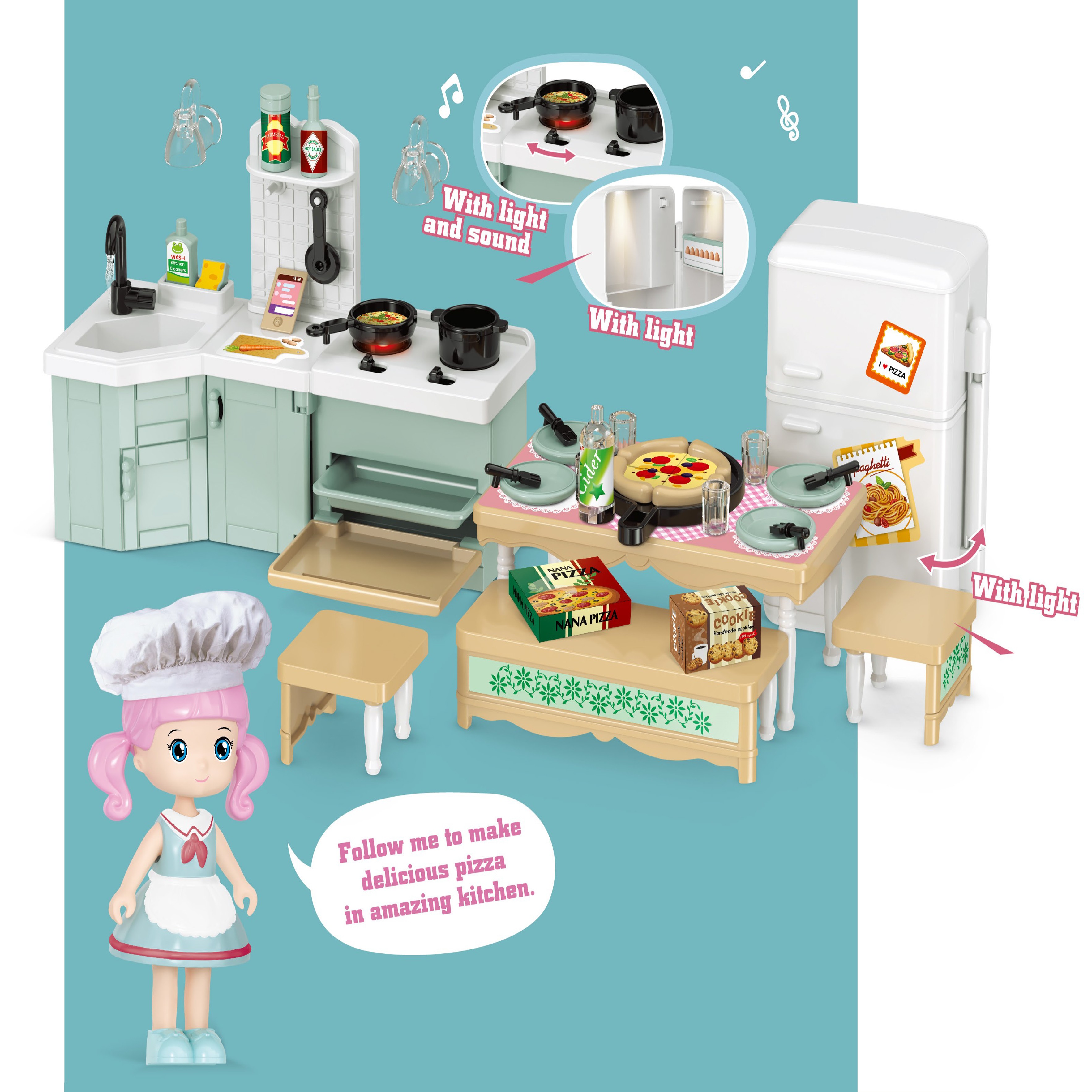 Doll house kit, kitchen