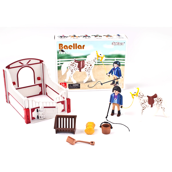 Horse with stall play set, playmobil toys