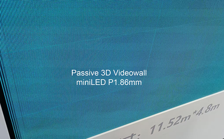 Passive 3D Videowall miniLED P1.86 (available for customer demand of miniLED pp1.56, pp1.25, pp2.0mm as well)