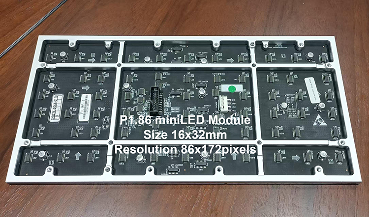 Passive 3D Videowall miniLED P1.86 (available for customer demand of miniLED pp1.56, pp1.25, pp2.0mm as well)
