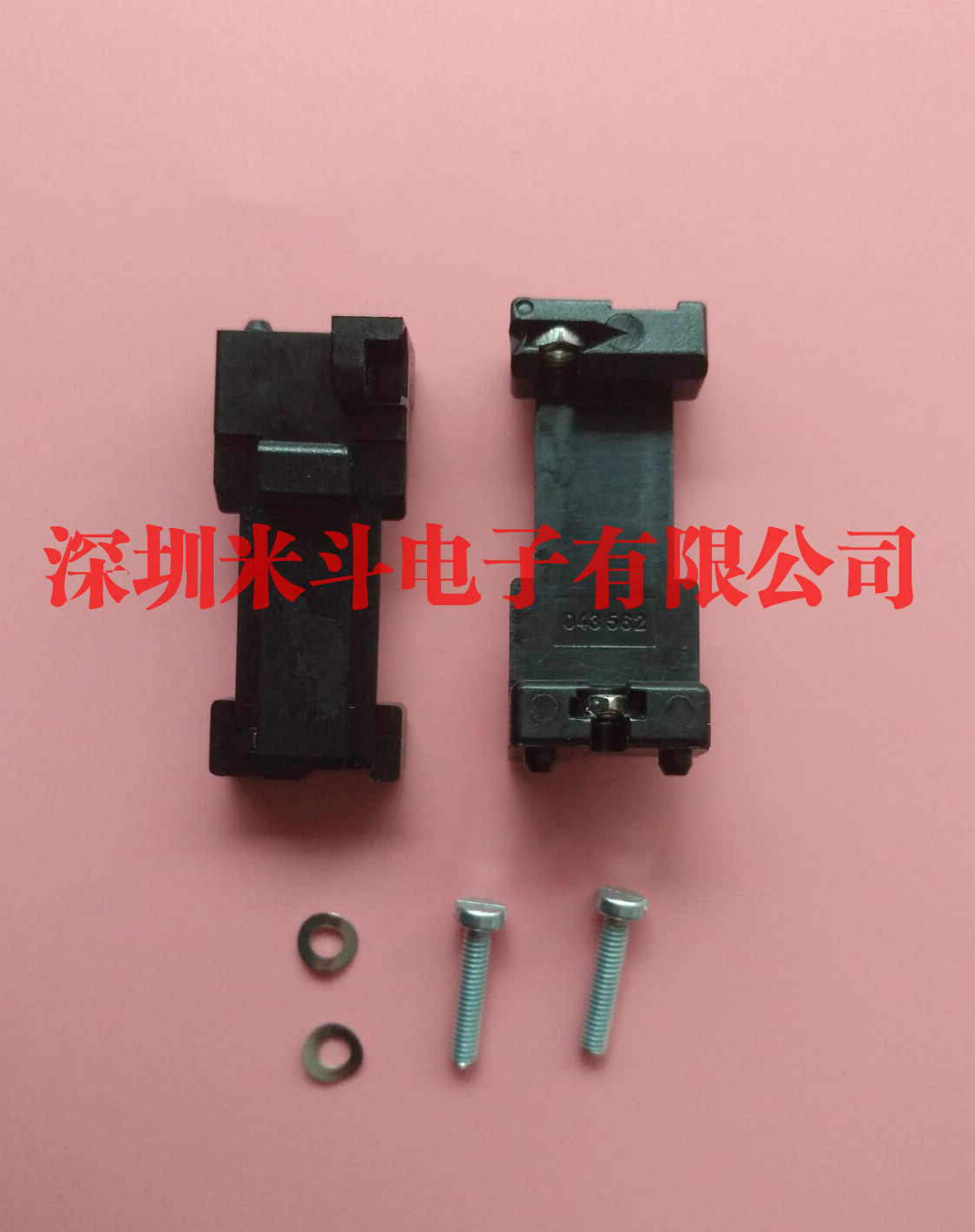 ERNI 043562 欧式 插座 连接器 配件 固定 定位 夹 黑色 塑料