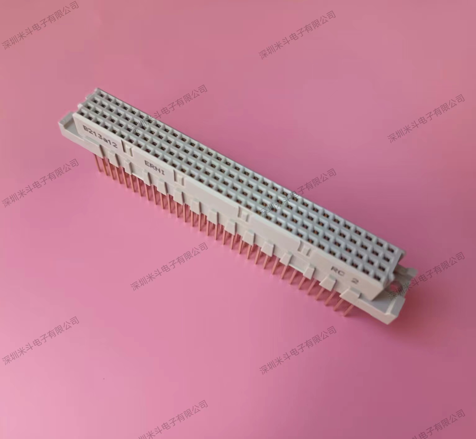 ERNI 254979 DIN41612 欧式 插座 连接器 128PIN 直脚母座 压接 长脚13mm 脚间距2.54mm