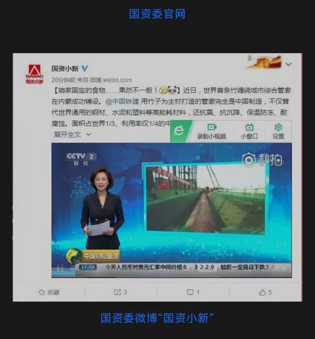 國資委微博“國資小新”報(bào)告竹纏繞優(yōu)勢
