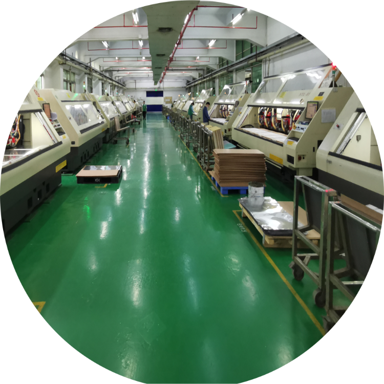 Multiple and complete production lines provide short mass production lead time.