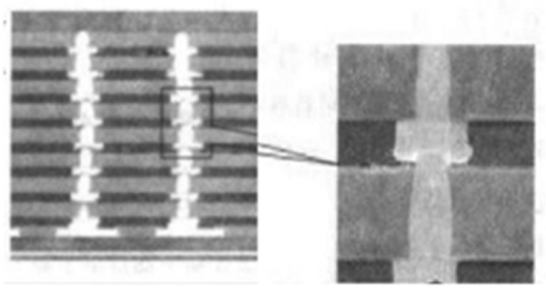 采用TSV技术3D-IC封装SEM图片