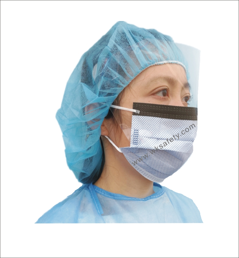 Tie-on face mask with visor (TO900)