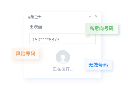 AI大数据号码检测，提前过滤无效和高风险号码
减少投诉，加速成交