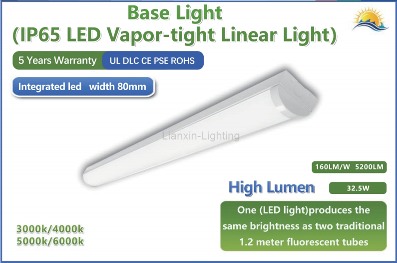 IP65 LED Vapor Tight Linear Light 4FT