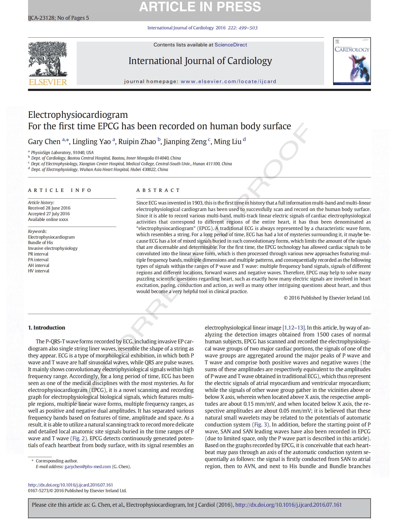 Electrophysiocardiogram For the first time EPCG has been recorded on human body surface_00