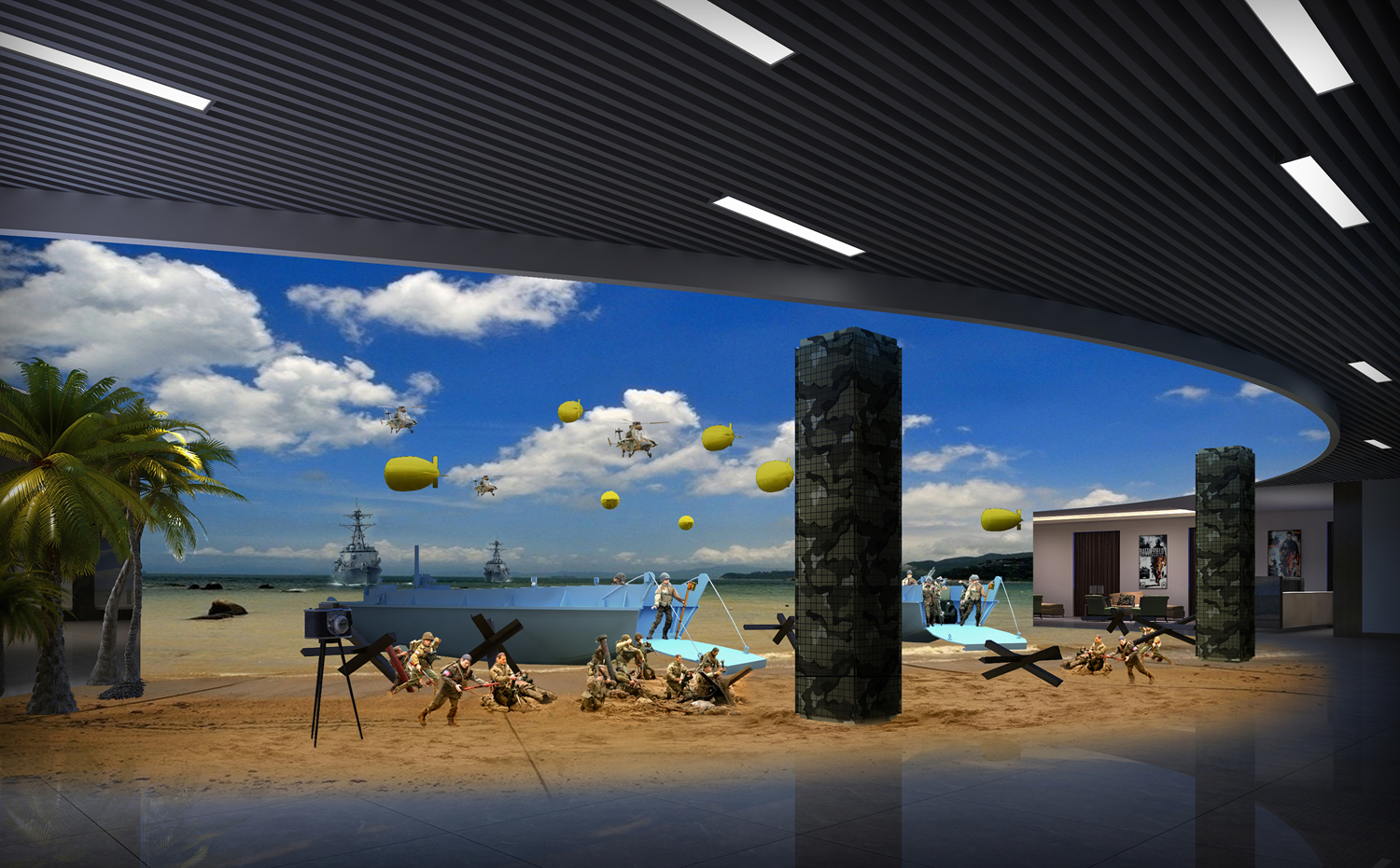 四层奥马哈海滩登陆艇场景拍摄区