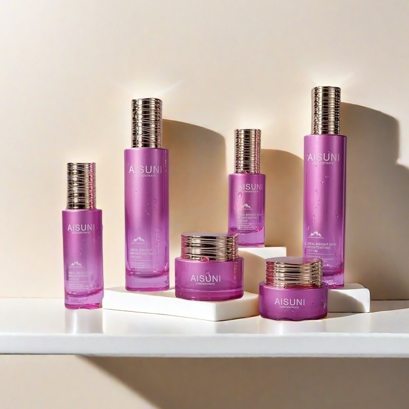YF284 Elegant Glass Cosmetic Packaging Set - Customizable Solutions for Your Beauty Products