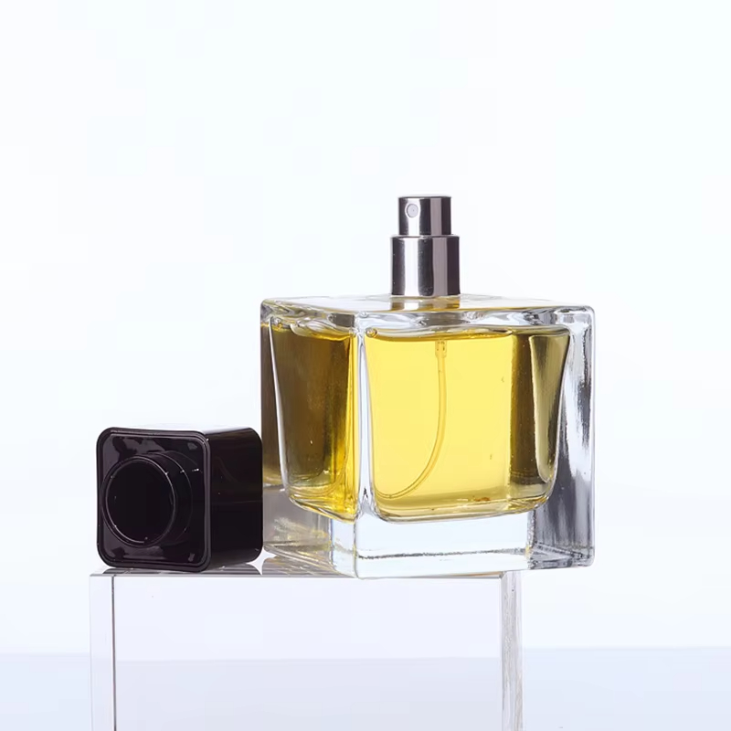 YF-PB143 Square Perfume Bottles with Black Square Caps