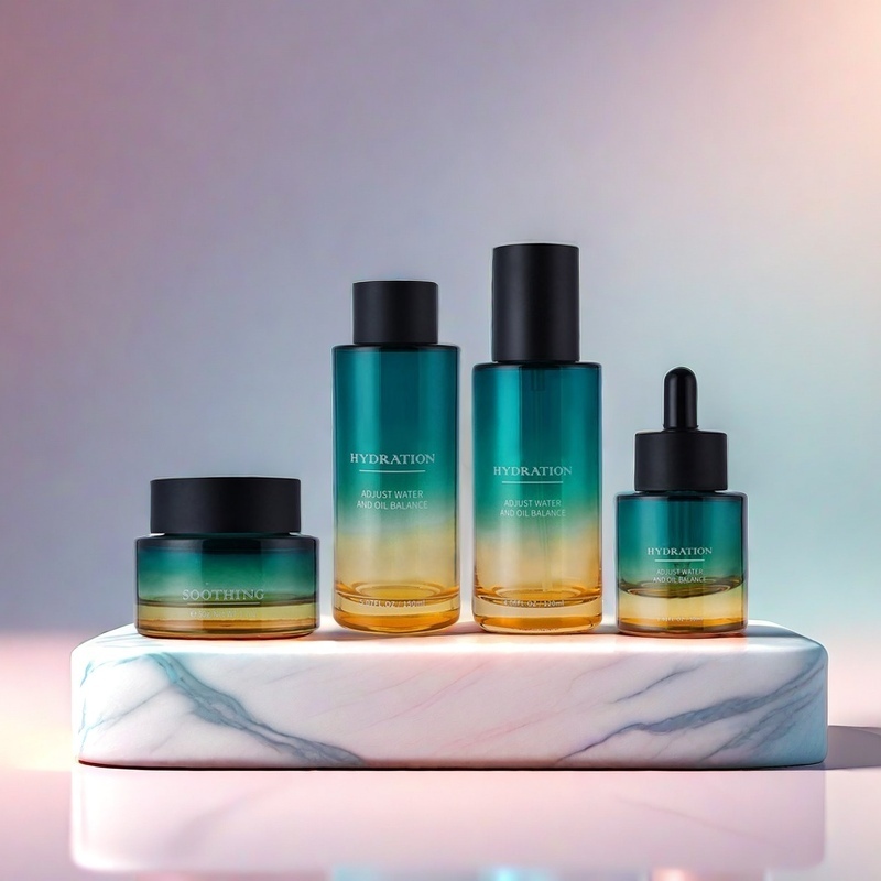 YF247 Premium Cosmetics Bottles and Jars Set - Glass Packaging