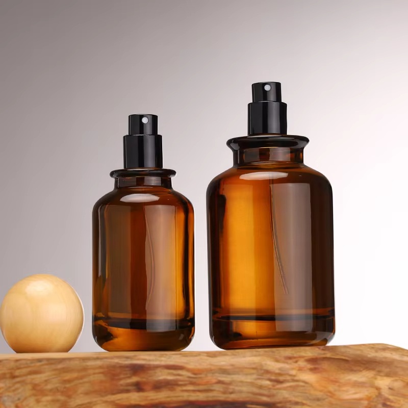 Factory Wholesale Amber Glass Perfume Bottles with Bamboo Caps YF-PB145