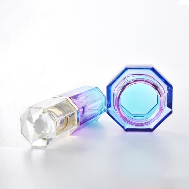 Glass Skincare Bottles Custom Serum Cream Hexagon Packaging YF242