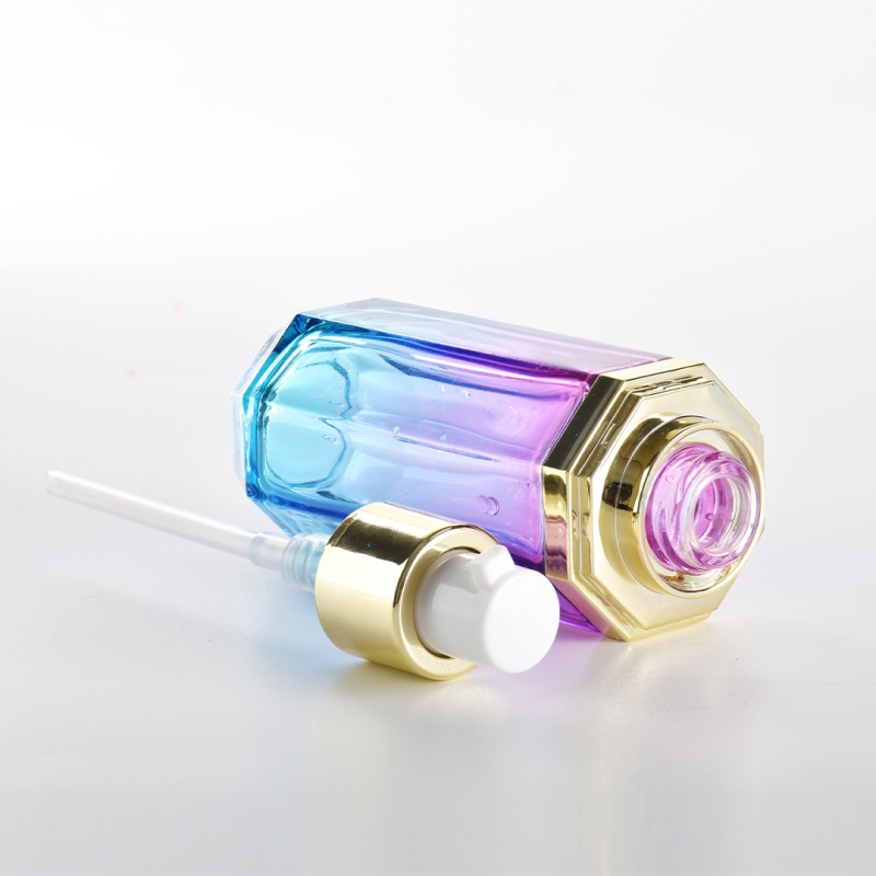 Glass Skincare Bottles Custom Serum Cream Hexagon Packaging YF242