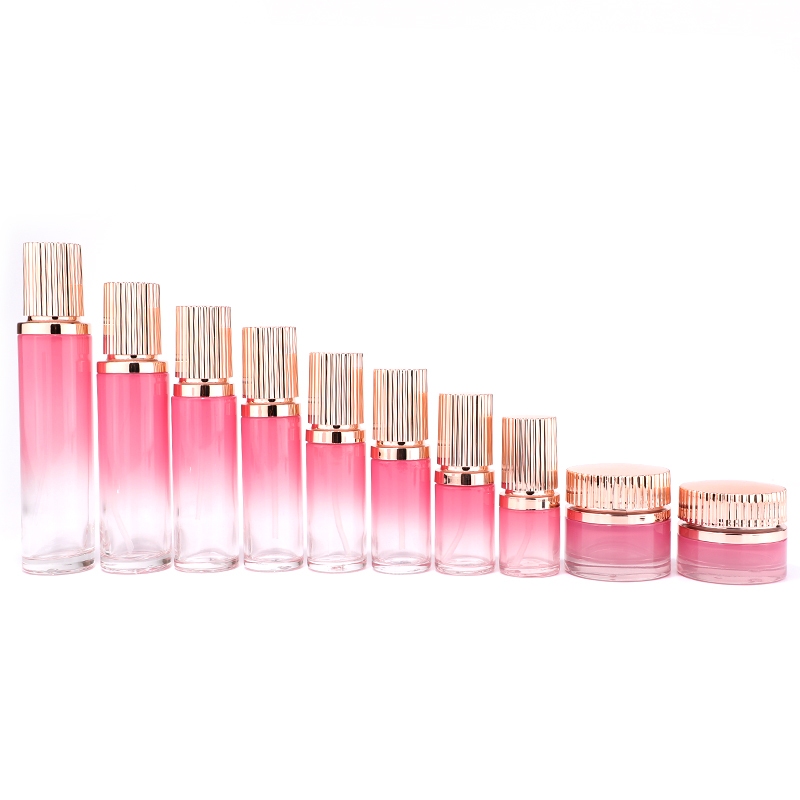 Glass skincare bottle set for lotion and serum packaging YF248C