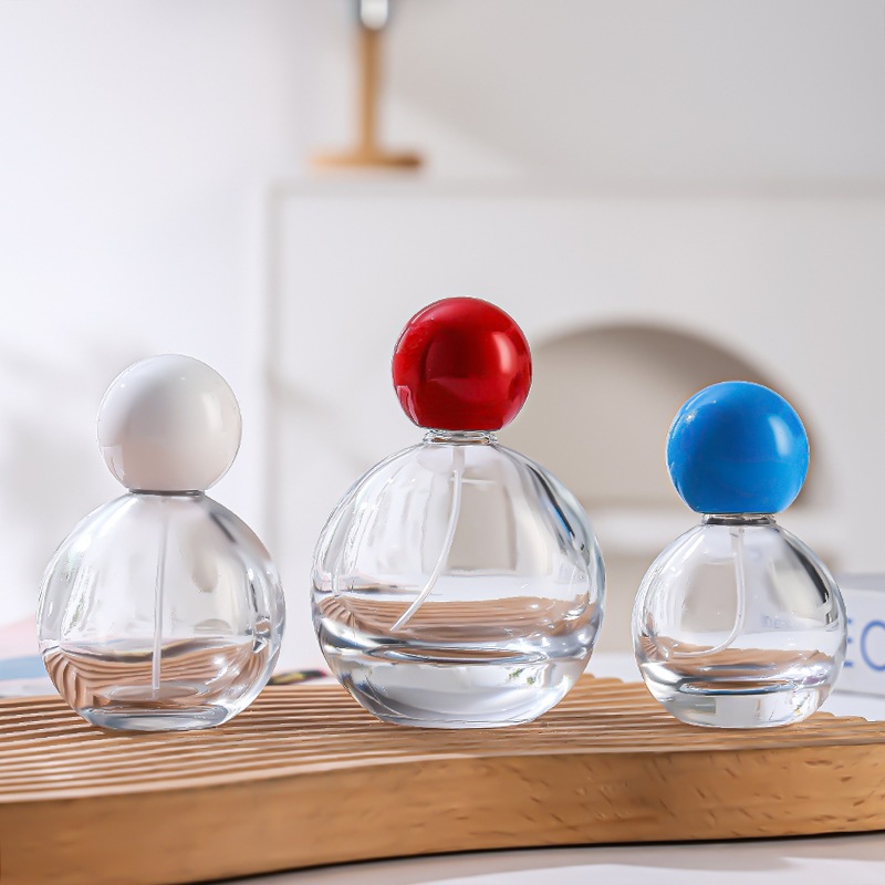 Glass Perfume Bottles Spherical Custom Packaging with Ball Caps YF-PB163B