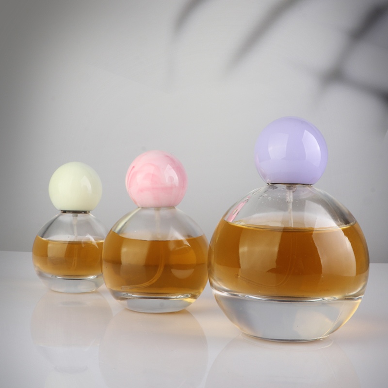 Glass Perfume Bottles Spherical Custom Packaging with Ball Caps YF-PB163B