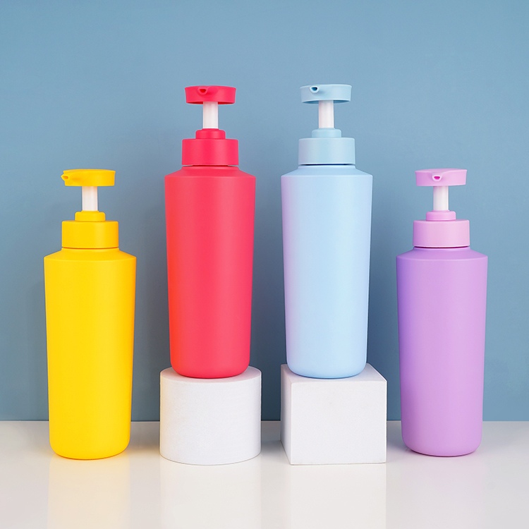 Custom 400ml Macaron Color PET Shampoo Bottles With Pump Head YF-PCPET4002