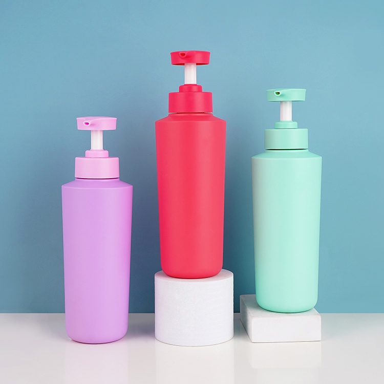 Custom 400ml Macaron Color PET Shampoo Bottles With Pump Head YF-PCPET4002