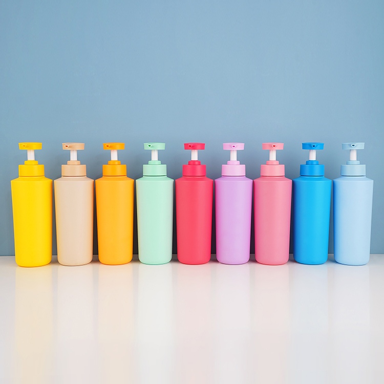 Custom 400ml Macaron Color PET Shampoo Bottles With Pump Head YF-PCPET4002
