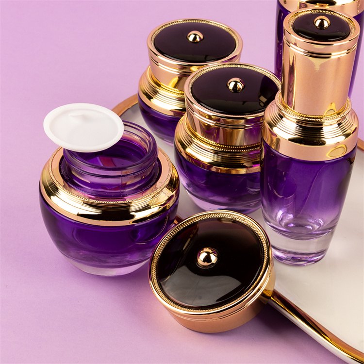 Custom Skincare Packaging Glass Bottles Cream Jars Lotion Pumps YF013D