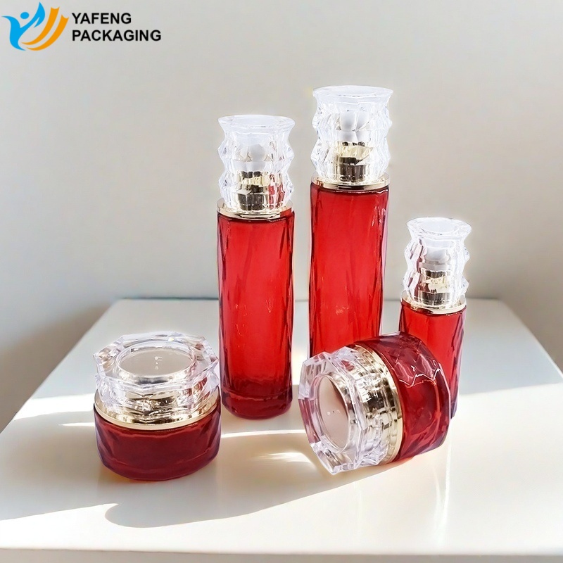 Custom Skincare Glass Bottles Packaging For Creams Toners YF286C