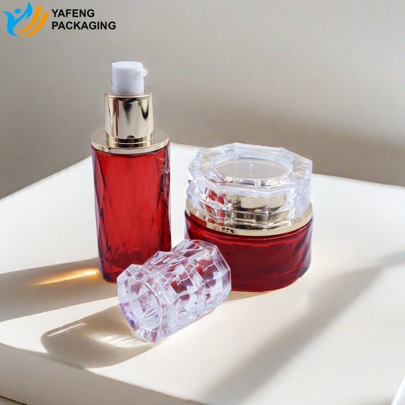 Custom Skincare Glass Bottles Packaging For Creams Toners YF286C