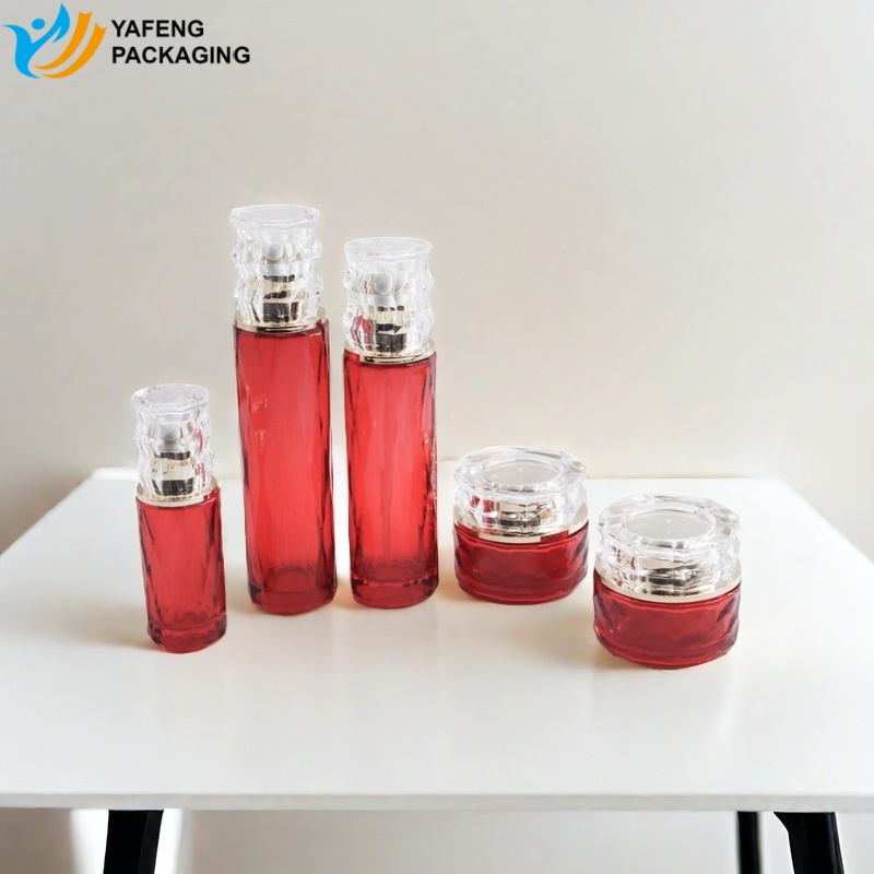 Custom Skincare Glass Bottles Packaging For Creams Toners YF286C