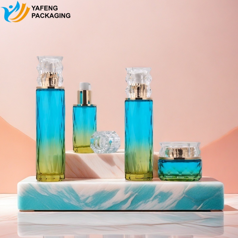 Custom Skincare Glass Bottles Packaging For Creams Toners YF286C