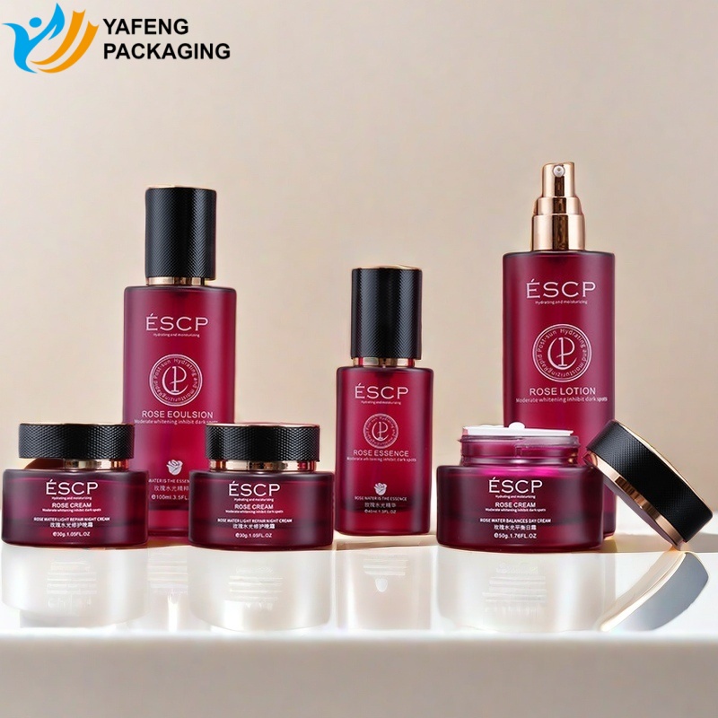 Custom Skincare Glass Packaging Set for Premium Brands YF288