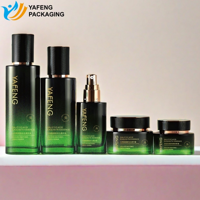 Custom Skincare Glass Packaging Set for Premium Brands YF288
