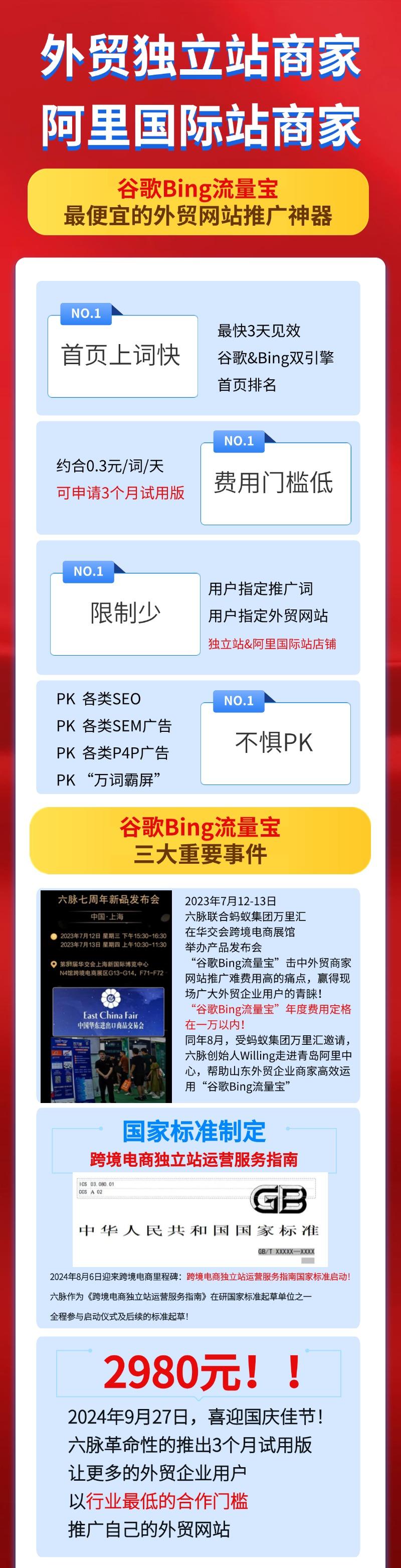 谷歌Bing流量宝 十一海报