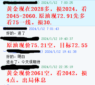 黄金指导2024年1月12指导