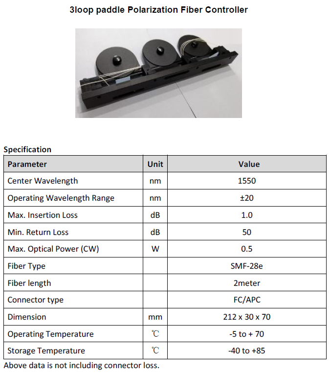 三环偏振控制器3loop paddle Polarization controller