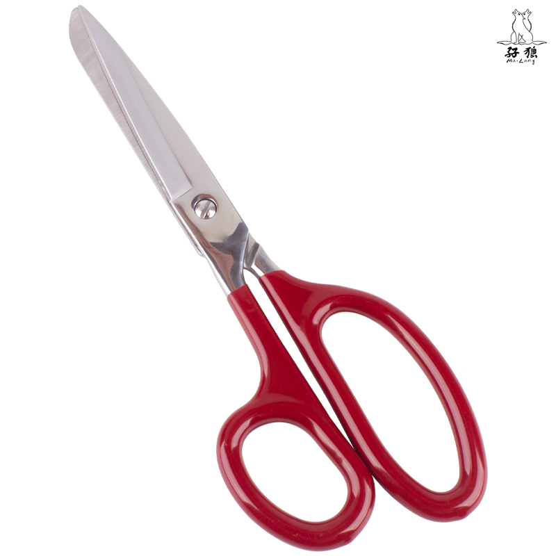 8 Inch full stainlesss steel sewing scissors with red soft handle