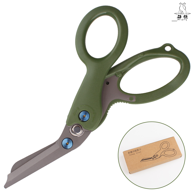 Folding shears sharp blade durable handle outdoor scissors