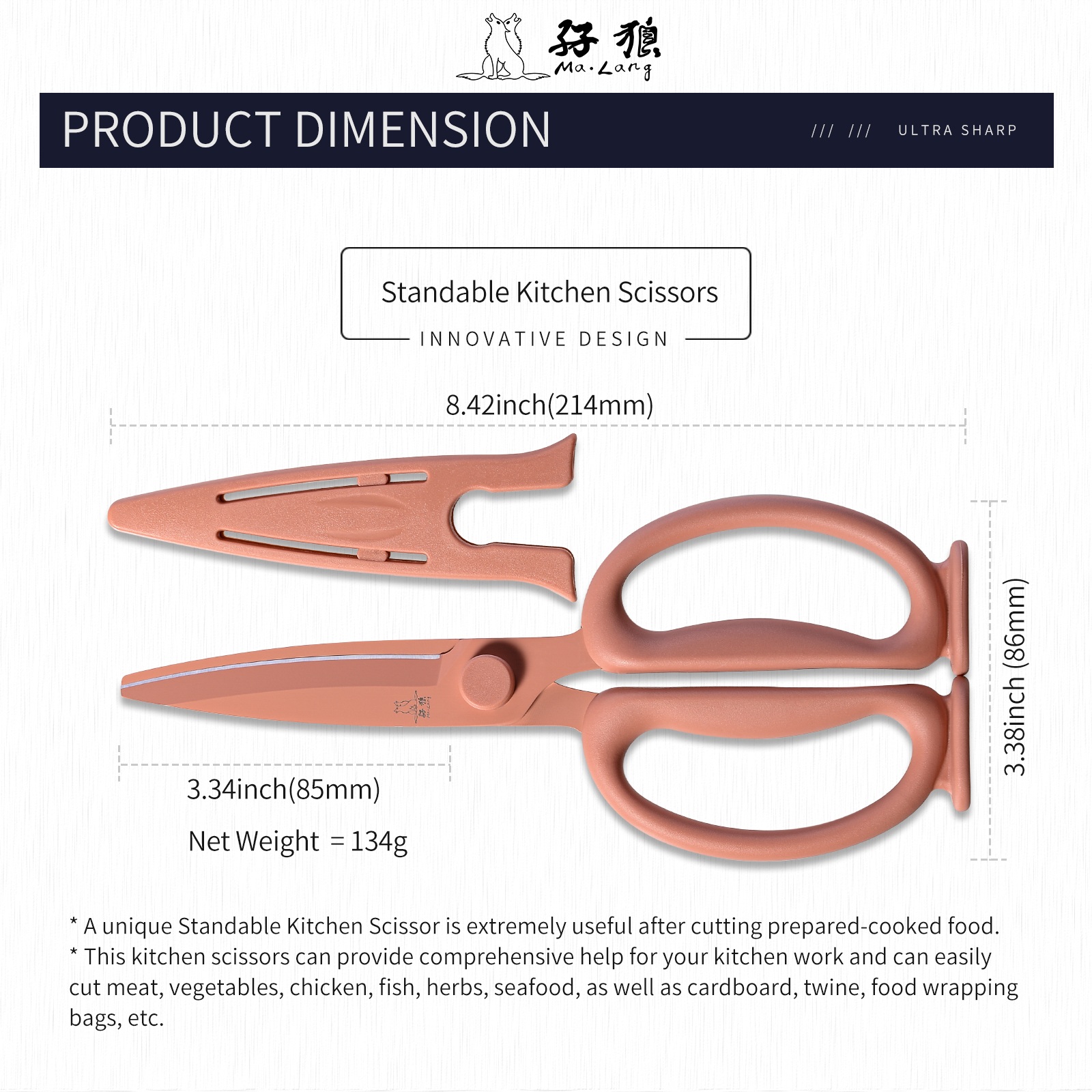 MALANG- multi-purpose kitchen scissors with blade cover