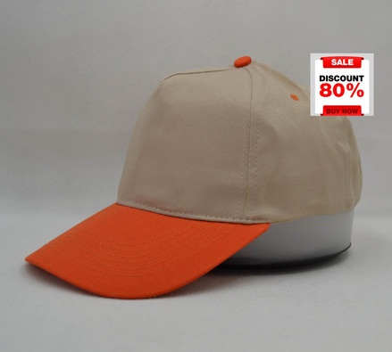 discount 5201P 5PANELS CAP,100% POLYESTER,beige orange,