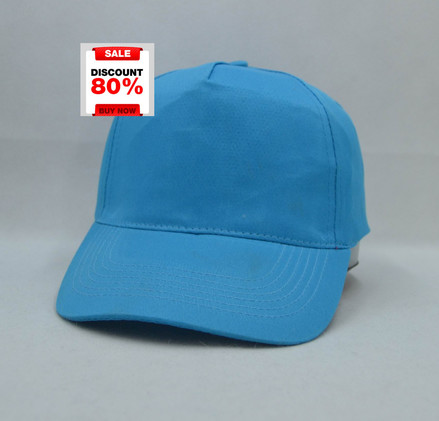 discount 5201P 5panels cap,100% polyester,light blue,