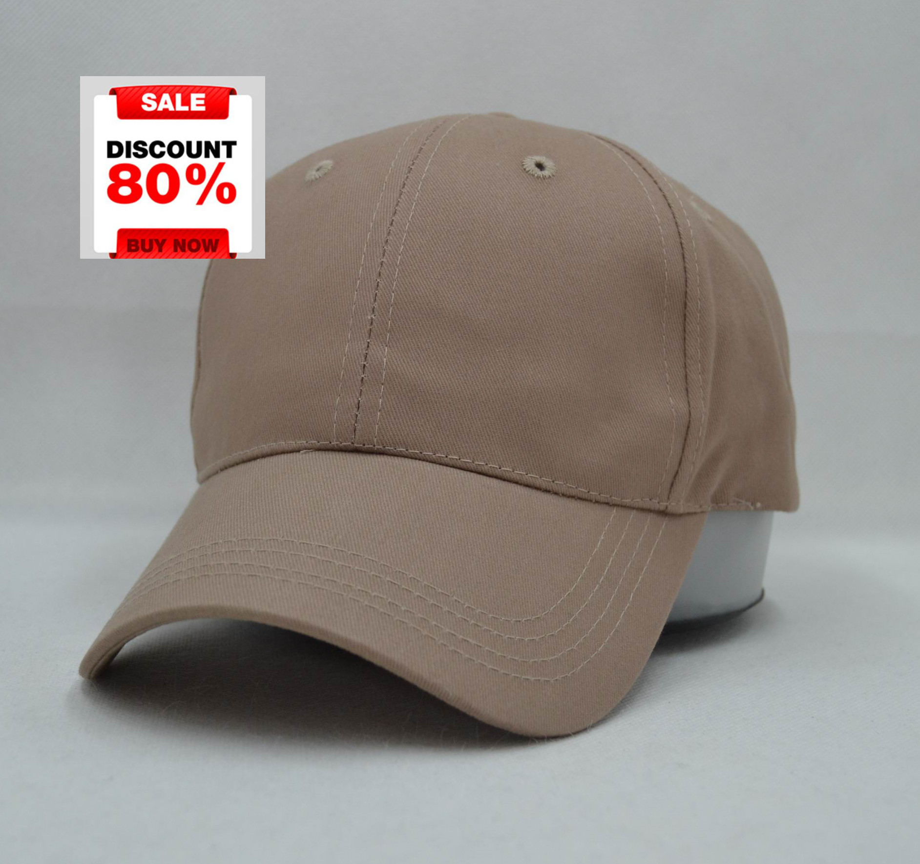 discount 6205 6panels baseball cap,cover peak headwear,beige,