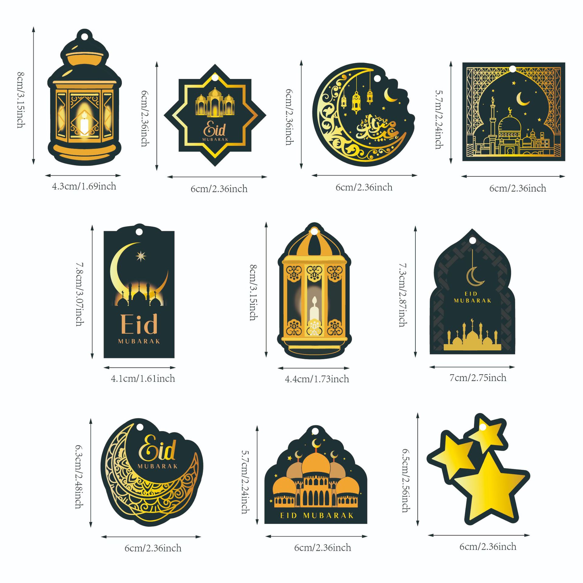 10pcs EID Paper Pendent Hanging Ornament #12 MOQ 10pcs